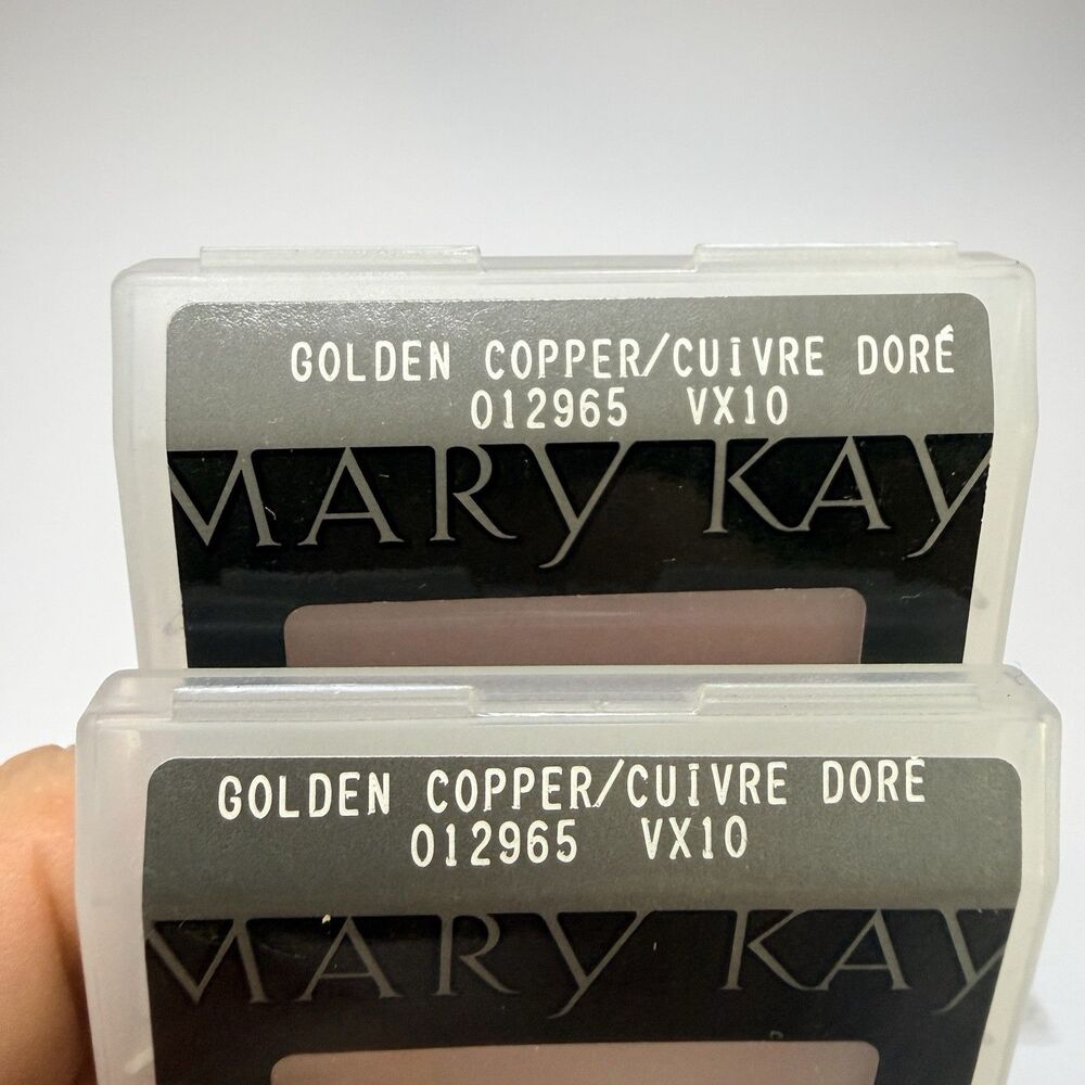 2-Mary Kay Golden Copper Mineral Cheek Color .18 Oz / 5 g + 2-MK Brushes NOS
